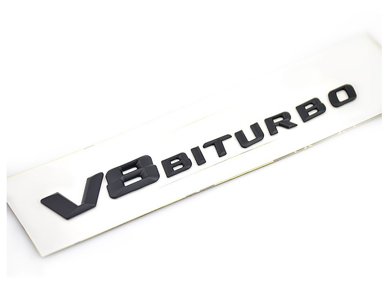 Emblema Logo V8 Biturbo Para Mercedes Benz Negro 2