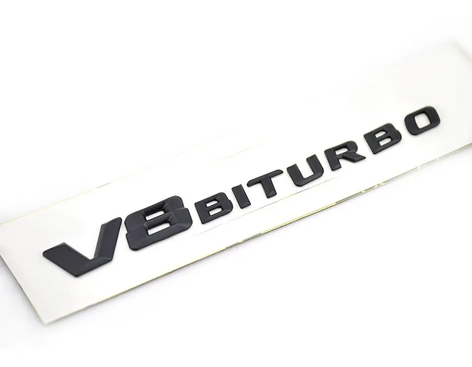 Emblema Logo V8 Biturbo Para Mercedes Benz Negro 2