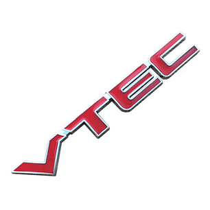 Logo Emblema Vtec Para Honda 12.8x1.8 Cm Metálico Rojo