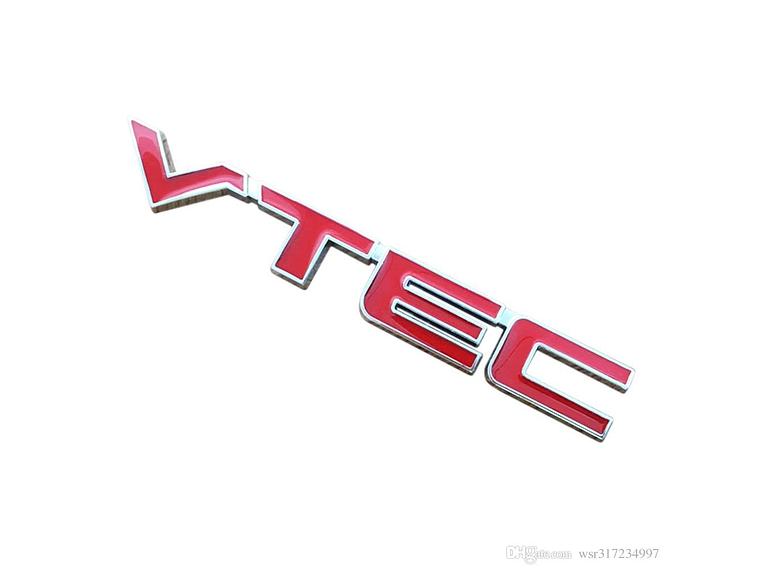 Logo Emblema Vtec Para Honda 12.8x1.8 Cm Metálico Rojo 3