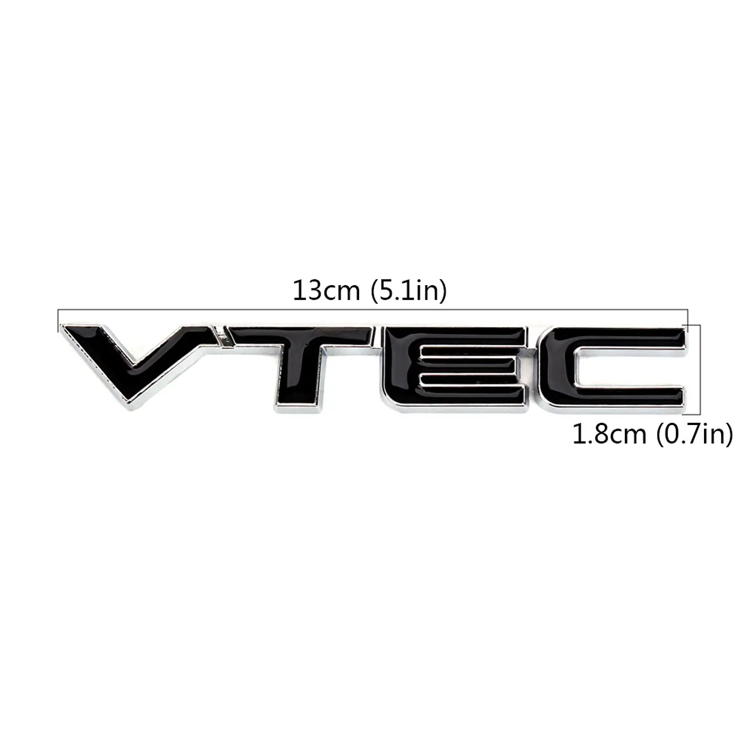 Logo Emblema Vtec Para Honda 12.8x1.8 Cm Metálico Negro 1