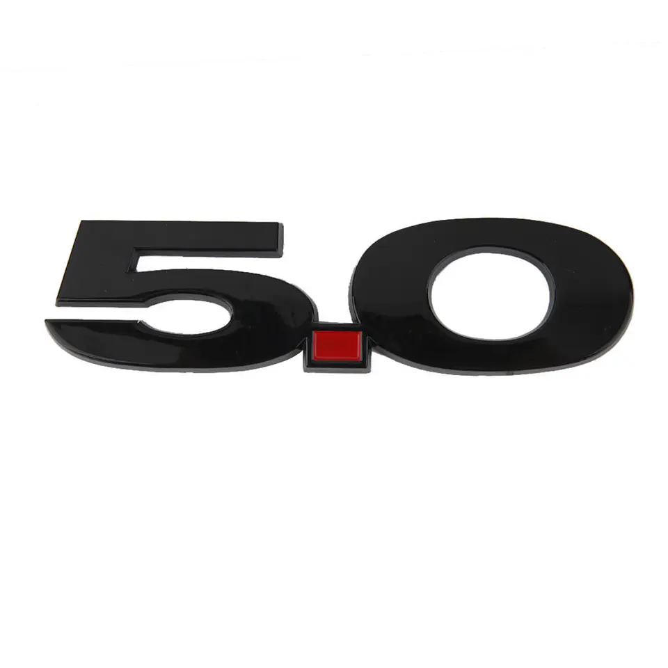 Emblema Logo 5.0 Para Ford Mustang 13.8x3.5cm Negro 1