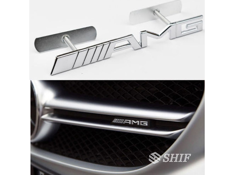 Logo Emblema Frontal Parrilla Amg Para Mercedes Benz 4