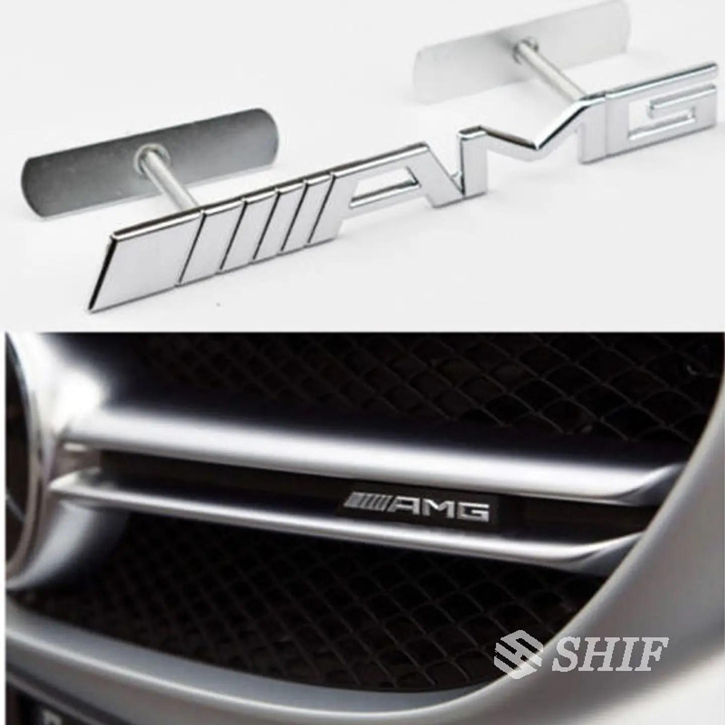 Logo Emblema Frontal Parrilla Amg Para Mercedes Benz 4