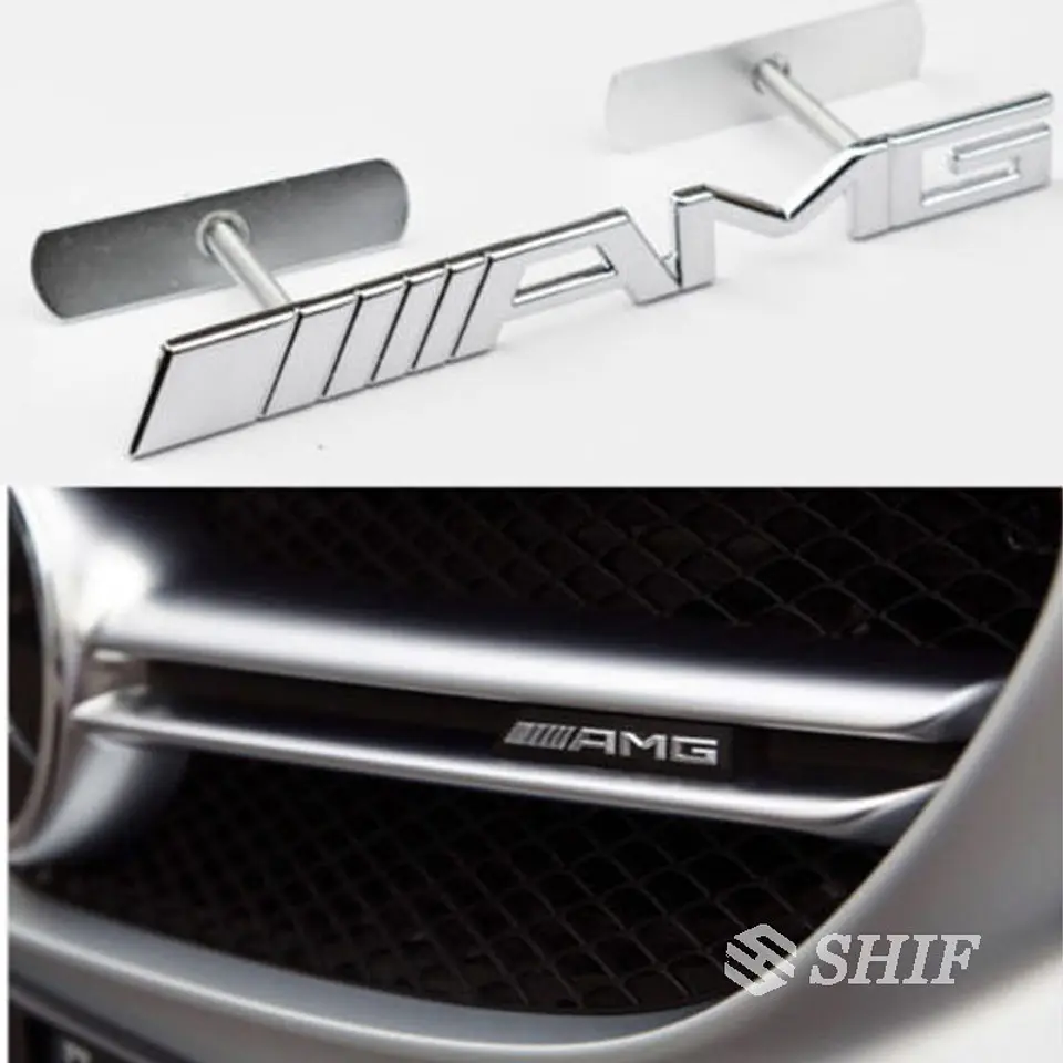 Logo Emblema Frontal Parrilla Amg Para Mercedes Benz 4