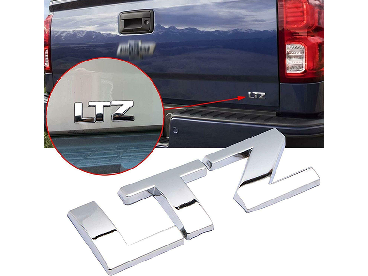 Emblema Logo Ltz Para Chevrolet 7.9x2.7cm Cromado 3
