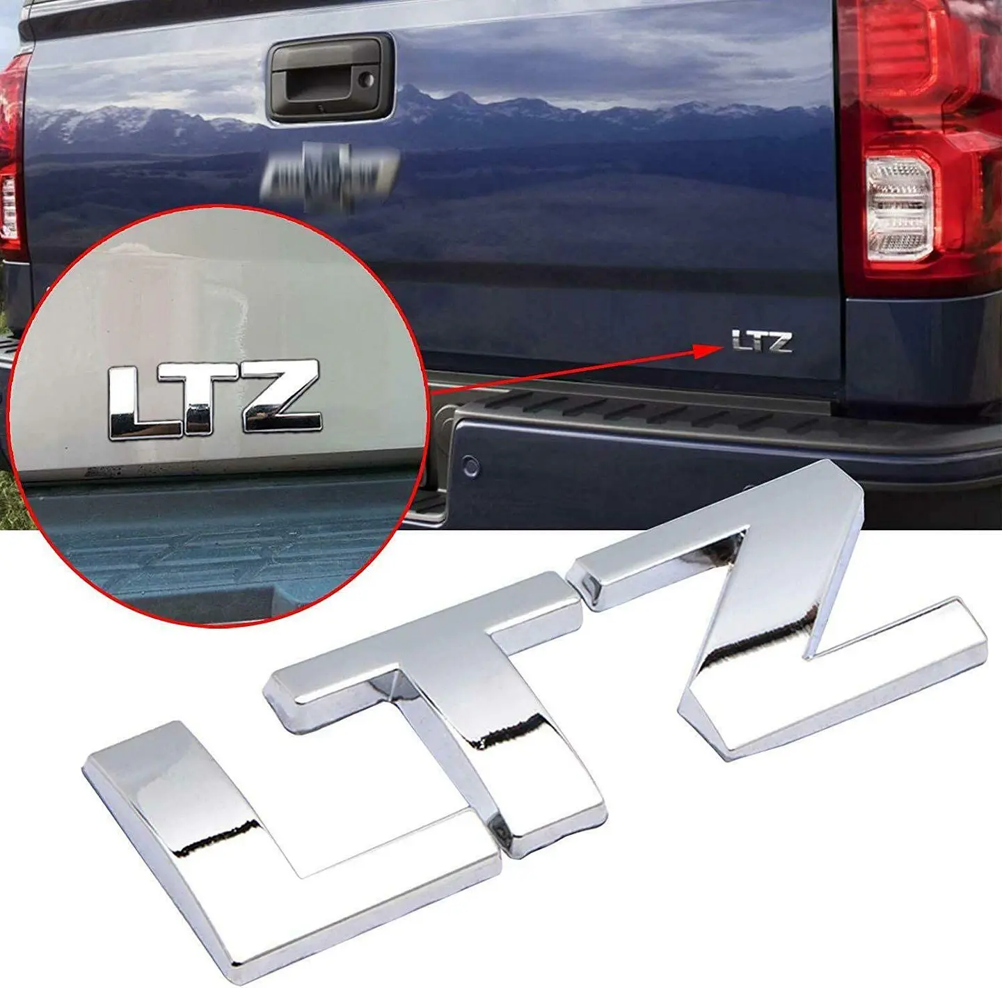 Emblema Logo Ltz Para Chevrolet 7.9x2.7cm Cromado 3
