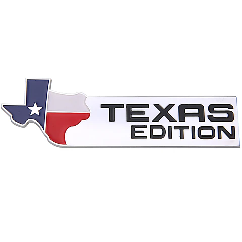 Logo Emblema Texas Edition 5x16.4cm Para Chevrolet Ford Etc Cromado