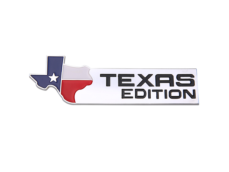 Logo Emblema Texas Edition 5x16.4cm Para Chevrolet Ford Etc Cromado 1