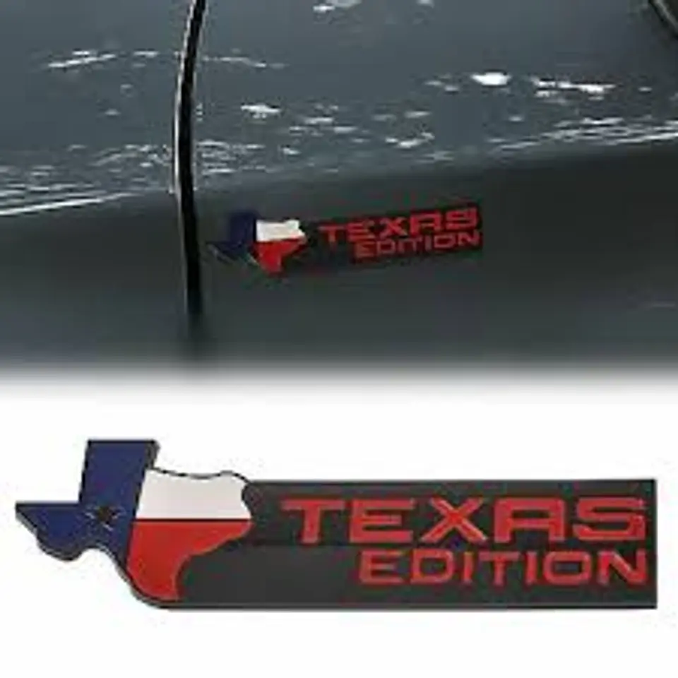 Logo Emblema Texas Edition 5x16.4cm Para Chevrolet Ford Etc Negro 2