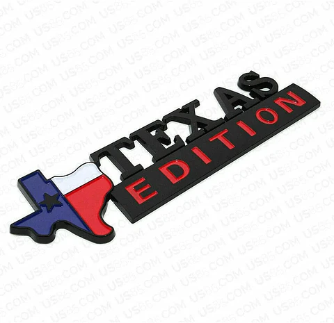 Logo Emblema Texas Edition 5x16cm Para Chevrolet Ford Etc Negro