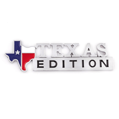 Logo Emblema Texas Edition 5x16cm Para Chevrolet Ford Etc Cromado