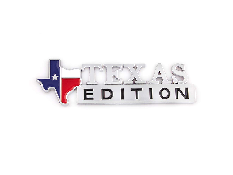 Logo Emblema Texas Edition 5x16cm Para Chevrolet Ford Etc Cromado 1