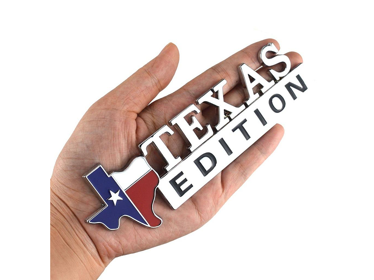 Logo Emblema Texas Edition 5x16cm Para Chevrolet Ford Etc Cromado 2