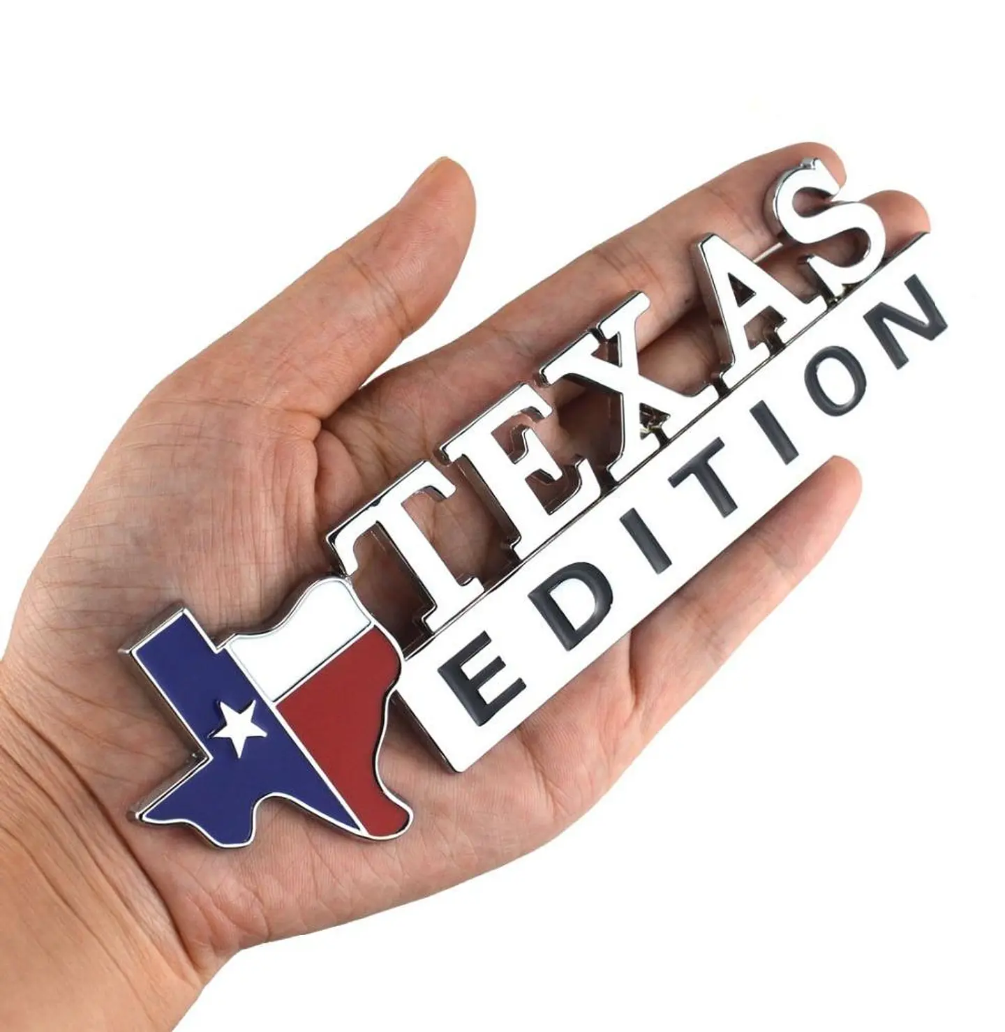 Logo Emblema Texas Edition 5x16cm Para Chevrolet Ford Etc Cromado 2