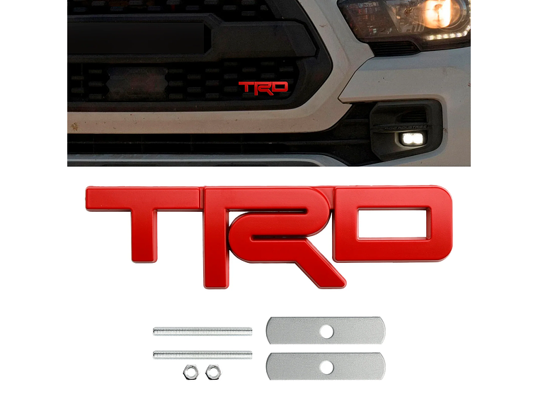 Emblema Logo Frontal Para Toyota Trd Metálico 12.3x3.4cm Rojo 2