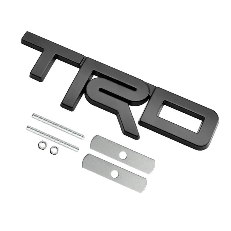 Emblema Logo Frontal Para Toyota Trd Metálico 12.3x3.4cm Negro 2