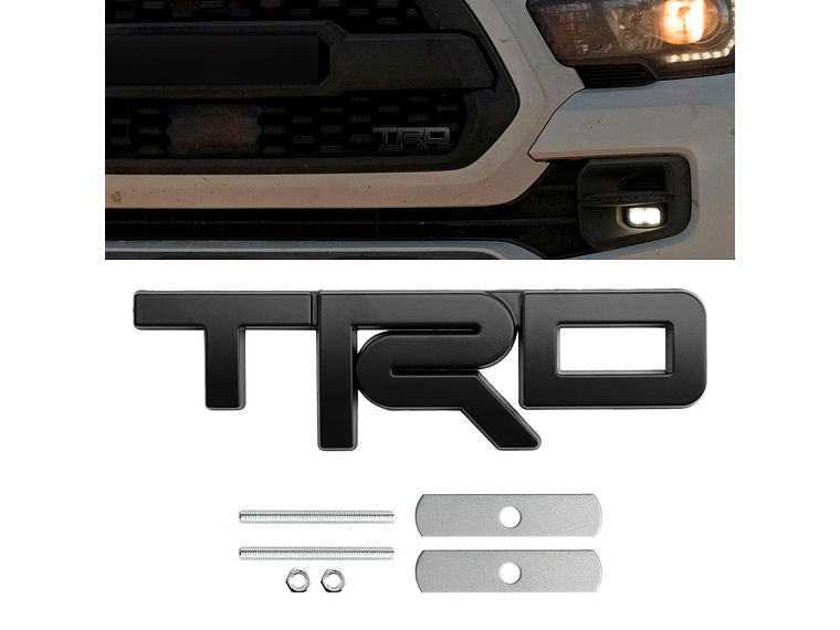 Emblema Logo Frontal Para Toyota Trd Metálico 12.3x3.4cm Negro 3