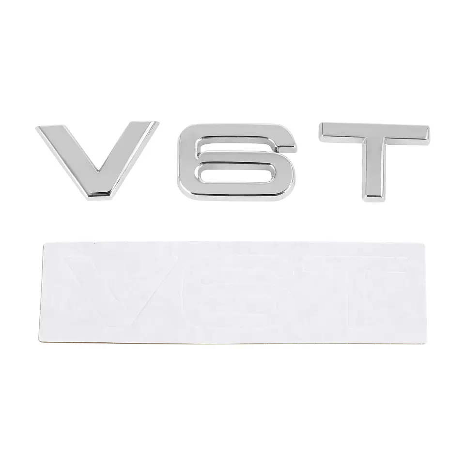 Logo V6t Emblema V6 T Para Audi 8.1x1.8cm Cromado 2
