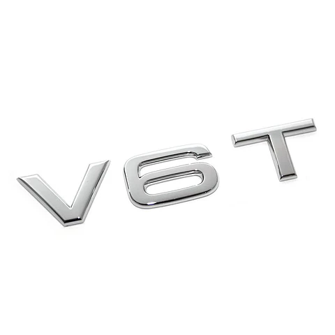 Logo V6t Emblema V6 T Para Audi 8.1x1.8cm Cromado