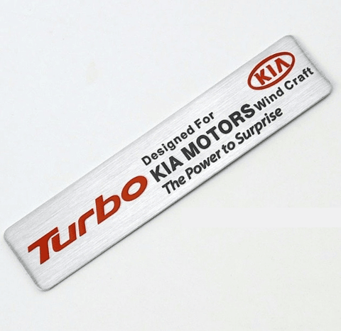 Logo Emblema para Kia Turbo Designed For Kia Motors 12cm x 2.6cm