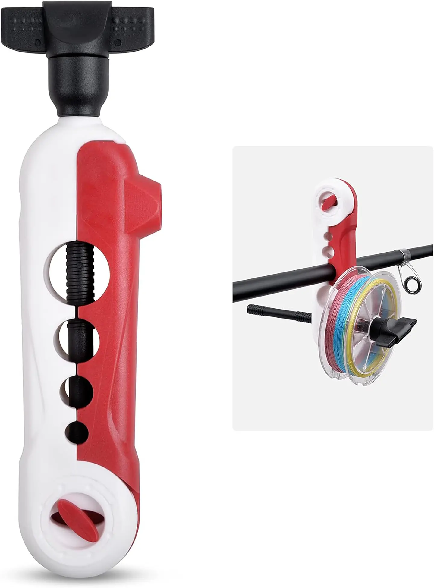 Enrollador Portátil Linea Caña Pesca Nylon Multifilamento 4