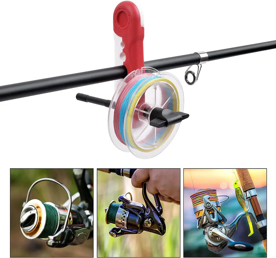 Enrollador Portátil Linea Caña Pesca Nylon Multifilamento 6