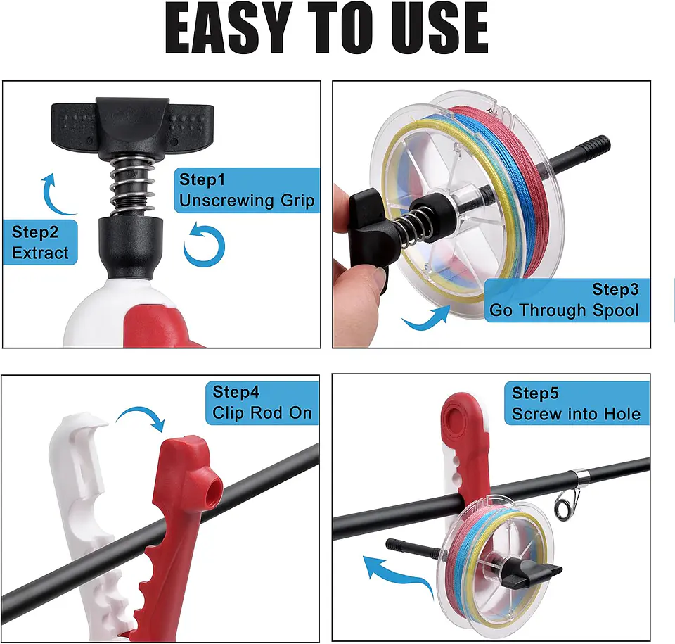 Enrollador Portátil Linea Caña Pesca Nylon Multifilamento 8