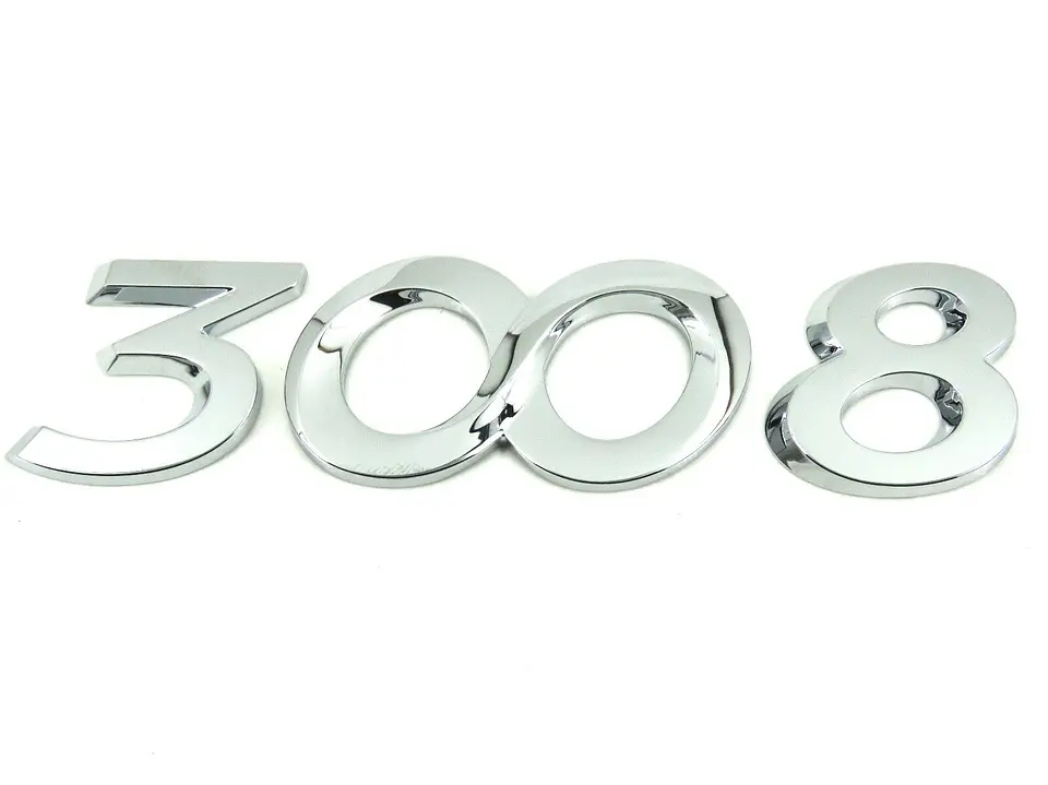 Emblema Logo Para Peugeot 3008 Cromado 1