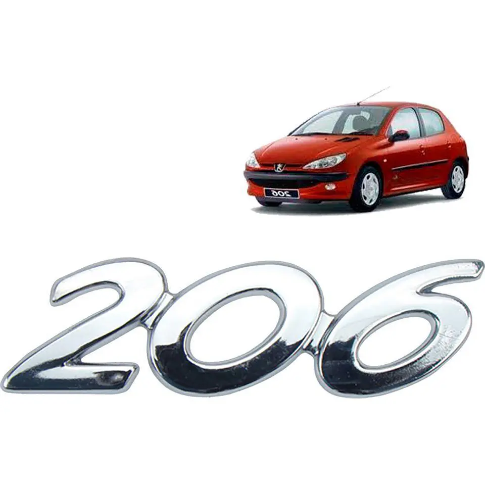 Logo Emblema Para Peugeot 206 9.3x2.6cm Metalico 2