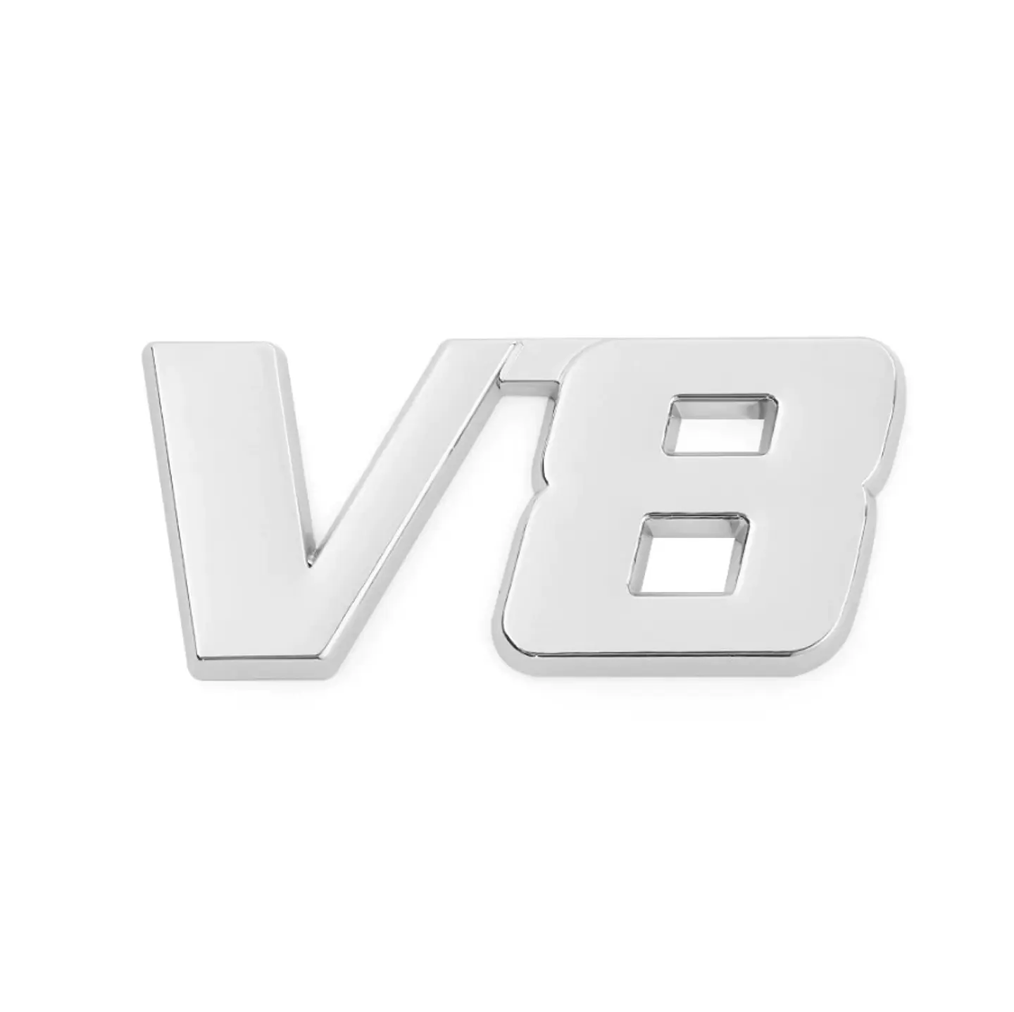 Emblema Logo V8 Multimarca 5.9x2.6cm Metálico Cromado 1