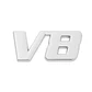 Emblema Logo V8 Multimarca 5.9x2.6cm Metálico Cromado - Miniatura 1