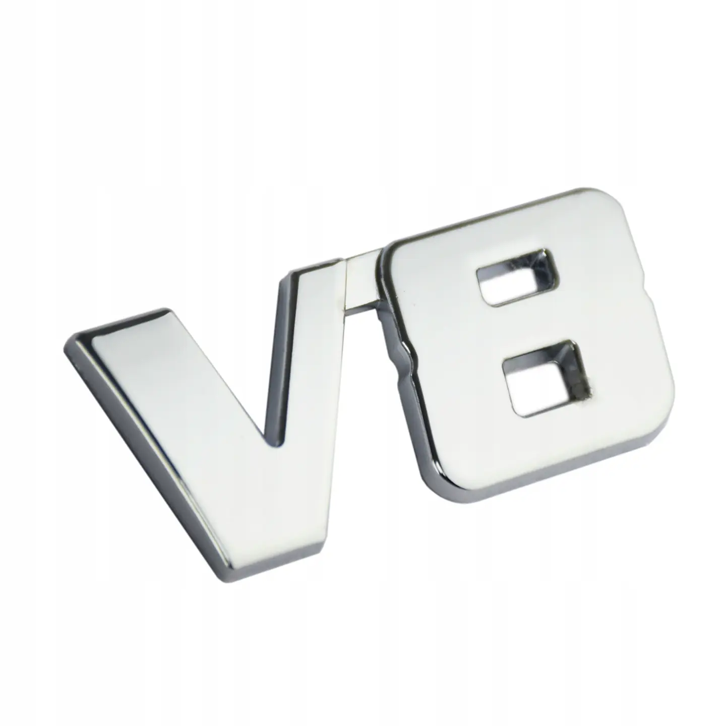 Emblema Logo V8 Multimarca 5.9x2.6cm Metálico Cromado 4