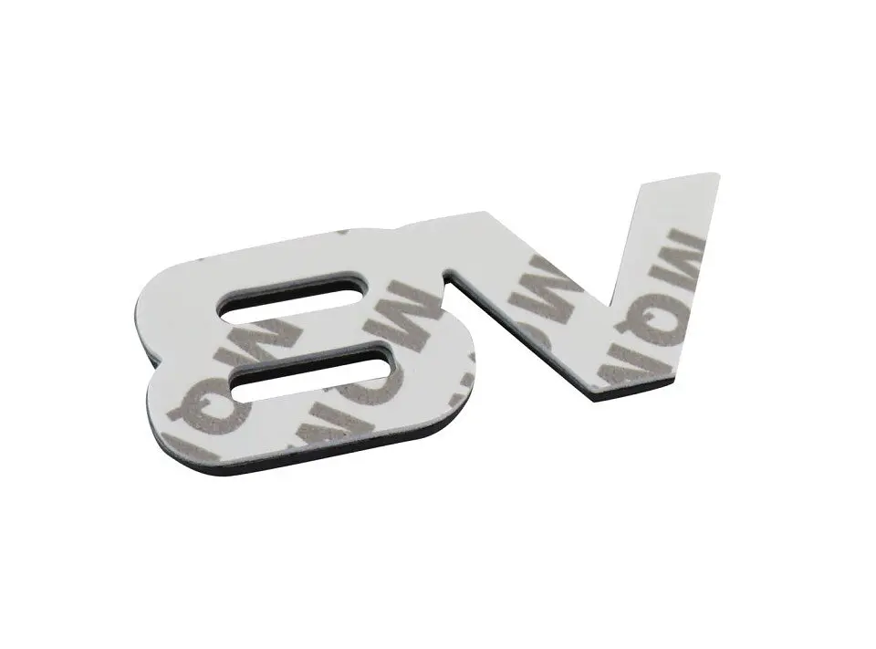 Emblema Logo V8 Multimarca 5.9x2.6cm Metálico Negro 2