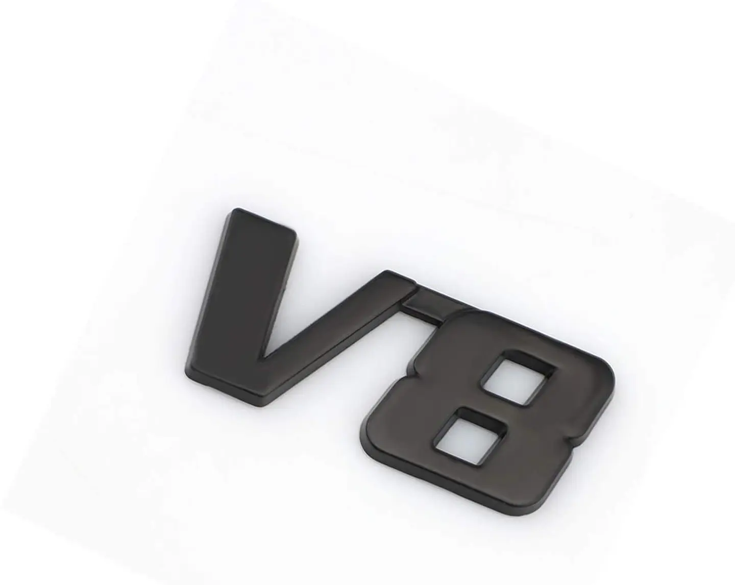 Emblema Logo V8 Multimarca 5.9x2.6cm Metálico Negro 1