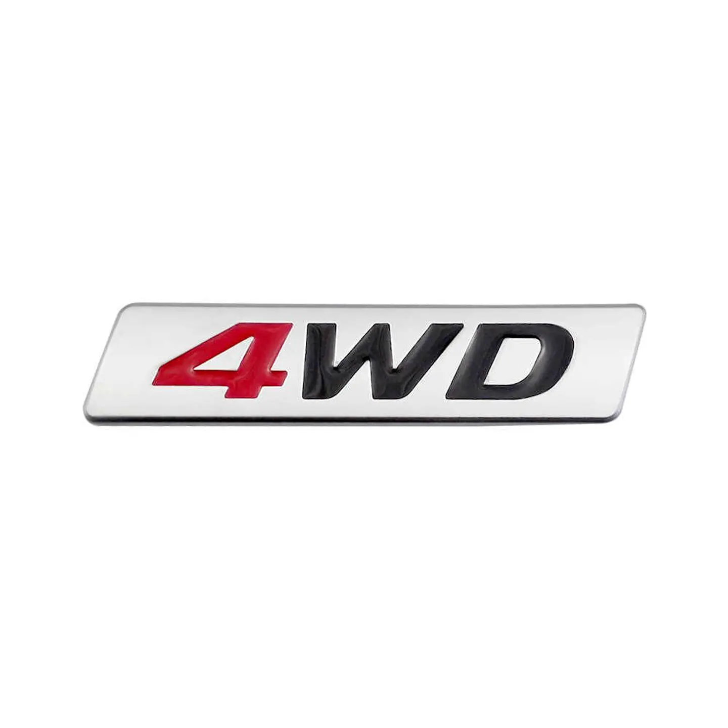 Logo Emblema 4wd Multimarca 8.7x2.5cm Cromado Rojo 2