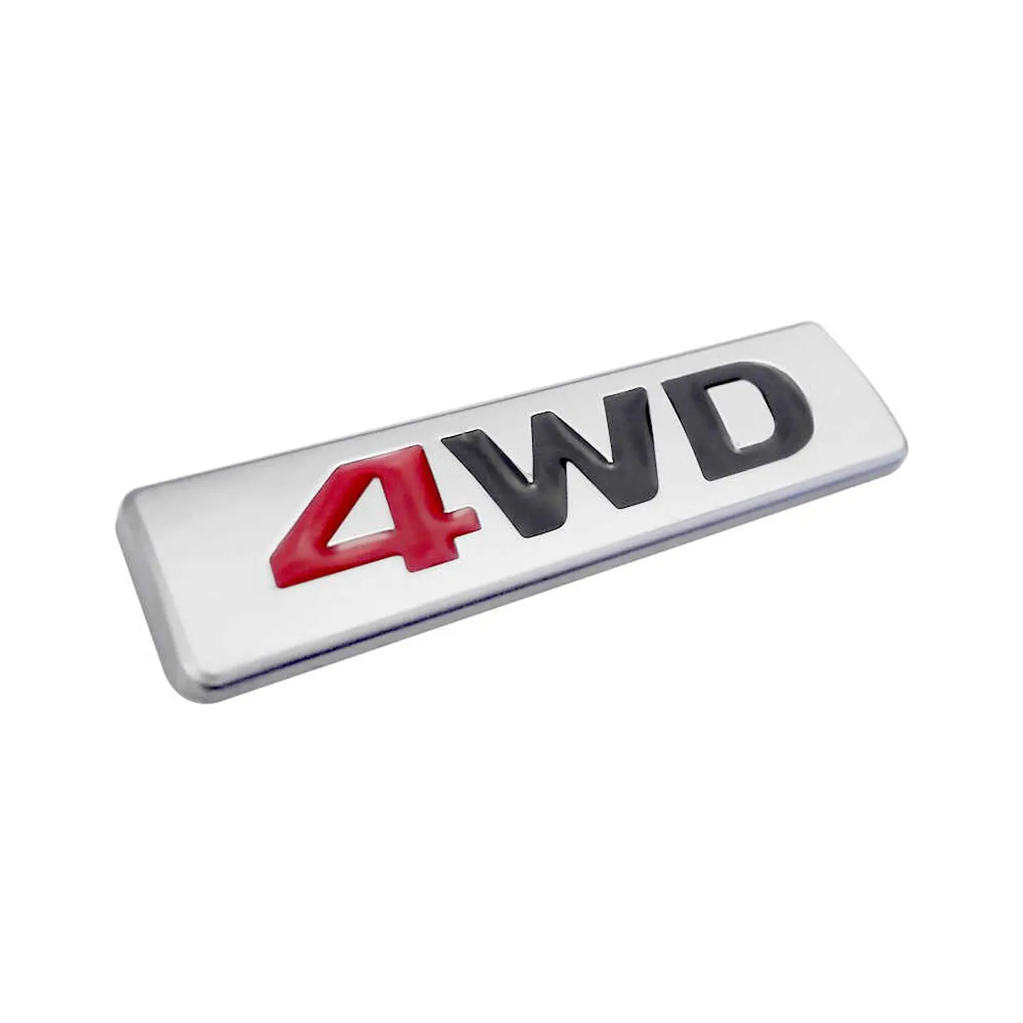 Logo Emblema 4wd Multimarca 8.7x2.5cm Cromado Rojo 3