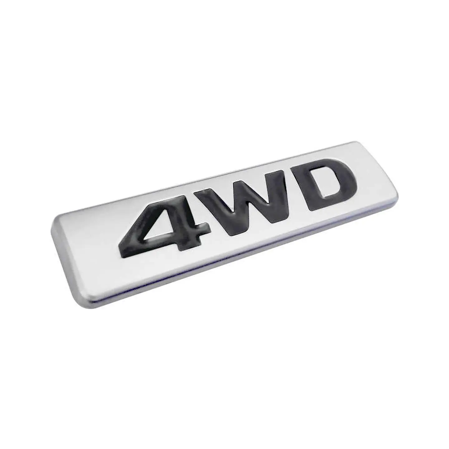 Logo Emblema 4wd Multimarca 8.7x2.5cm Cromado Negro 2
