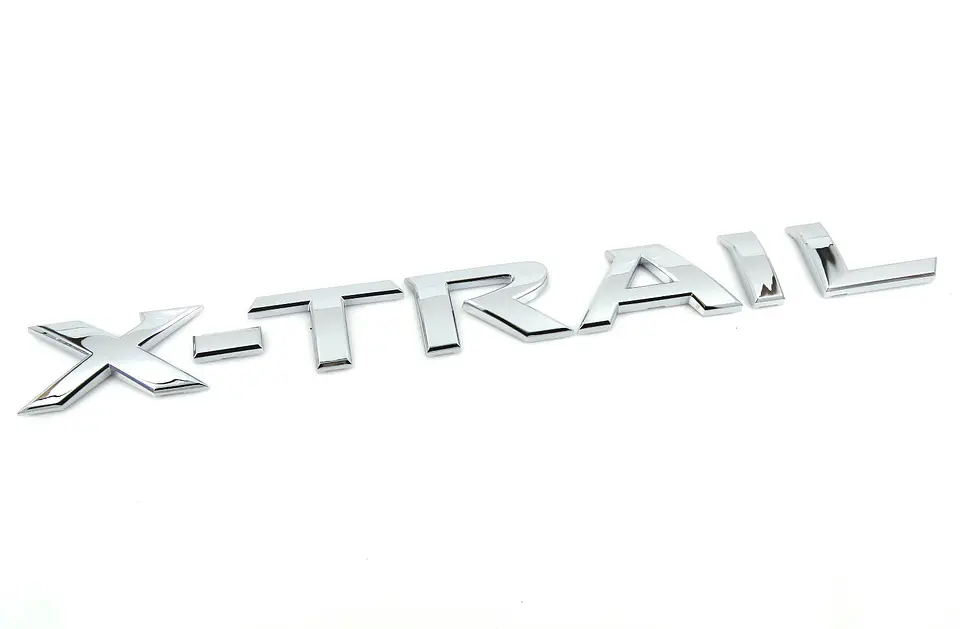 Logo New X-trail Emblema Para Nissan New Xtrail 23.5x2.5cm Cromado 1