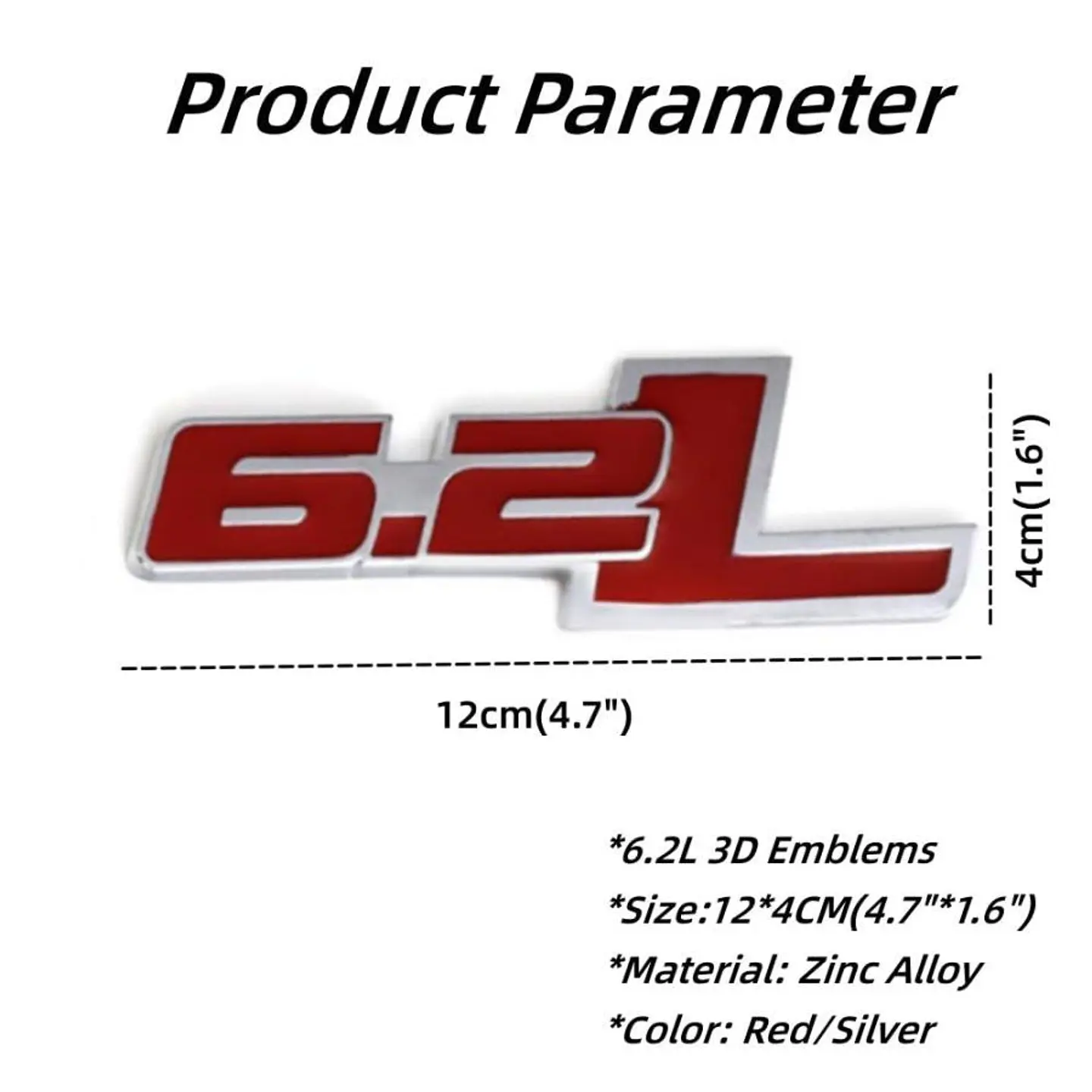Logo Metalico Emblema 6.2 L Para Ford F-150 Raptor 12x4cm Rojo 2