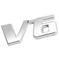 Emblema Logo V6 Multimarca 6x2.7cm Metálico Cromado - Miniatura 1