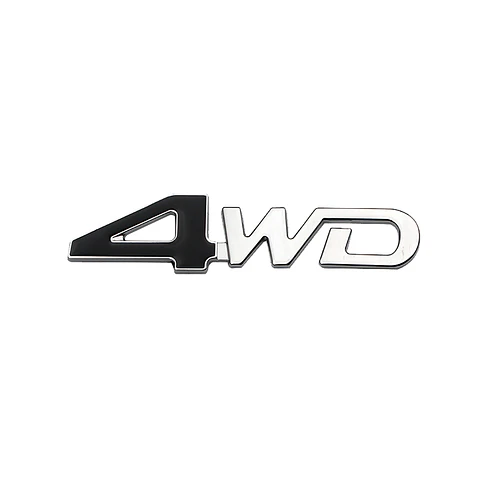 Logo Emblema Multimarca 4wd 12.6x3.2cm Metalico Negro