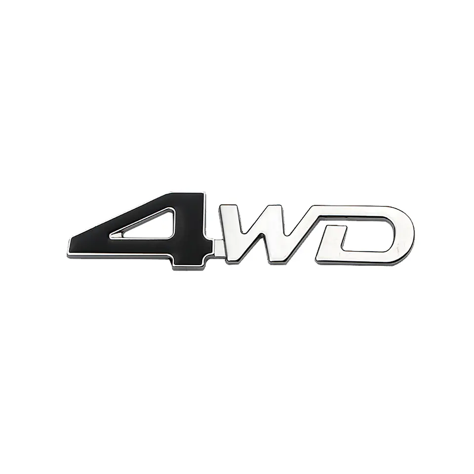 Logo Emblema Multimarca 4wd 12.6x3.2cm Metalico Negro 1