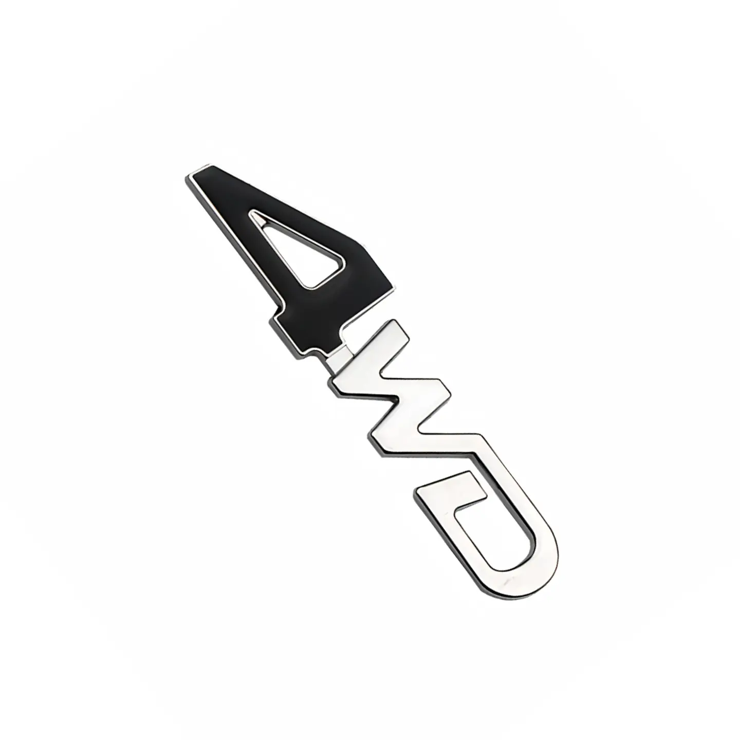Logo Emblema Multimarca 4wd 12.6x3.2cm Metalico Negro 3