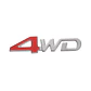 Logo Emblema Multimarca 4wd 12.6x3.2cm Metalico Rojo - Miniatura 1