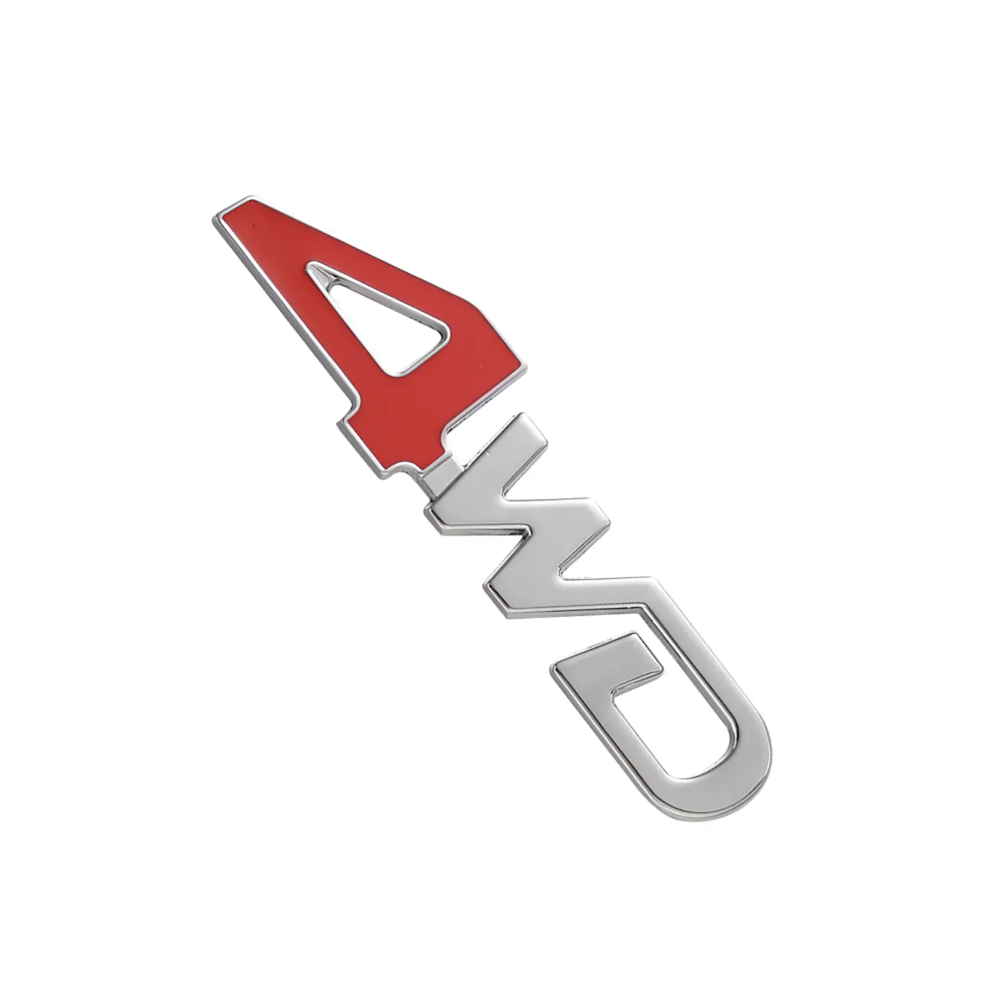 Logo Emblema Multimarca 4wd 12.6x3.2cm Metalico Rojo 2