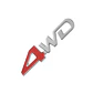 Logo Emblema Multimarca 4wd 12.6x3.2cm Metalico Rojo - Miniatura 3