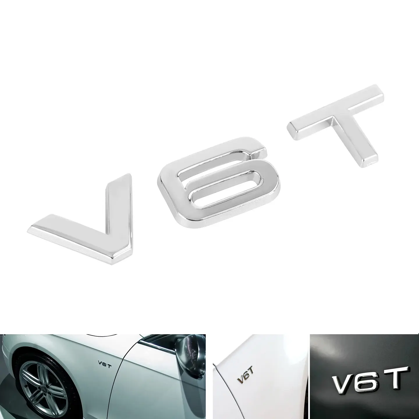 Logo V6t Emblema V6 T Para Audi 8.1x1.8cm  3
