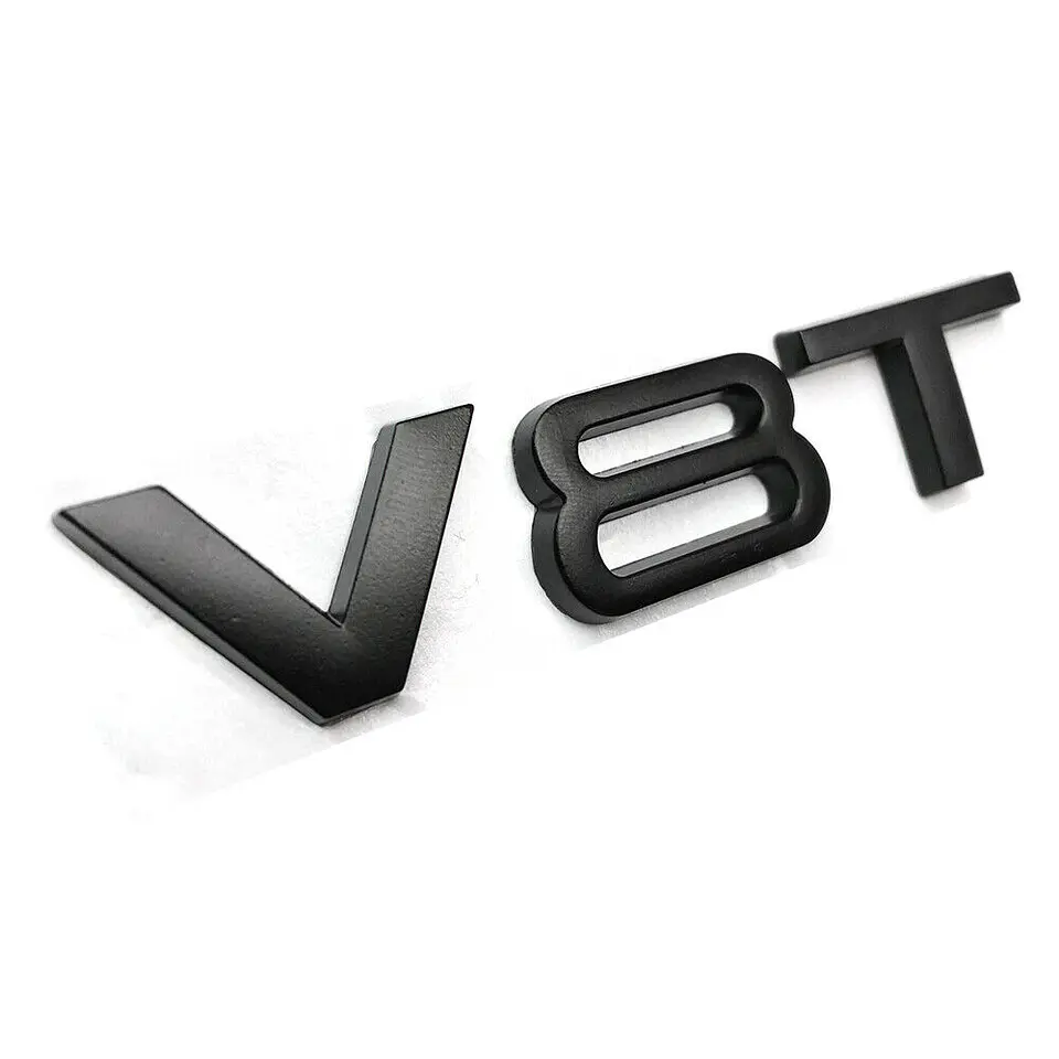 Logo V8t Emblema V8 T Para Audi 8x1.8cm Metálico Negro 1