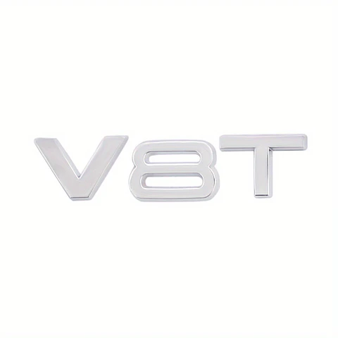 Logo V8t Emblema V8 T Para Audi 8x1.8cm Metálico Cromado